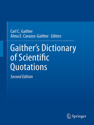 cover image of Gaither's Dictionary of Scientific Quotations